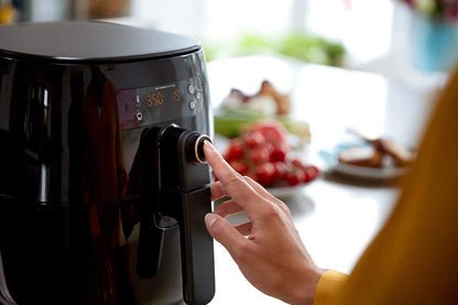 **AJIEYMXD Digitaler Airfryer Ofen | Touchscreen, Flachkorb, Twin-Turbostar-Technologie, ölfreies Kochen, Schwarz**